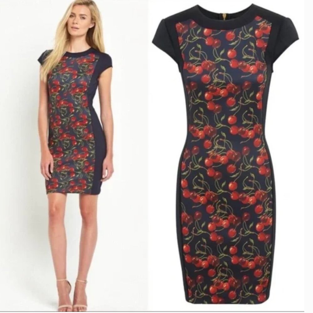 Ted Baker London Cherry Print Dress - Size